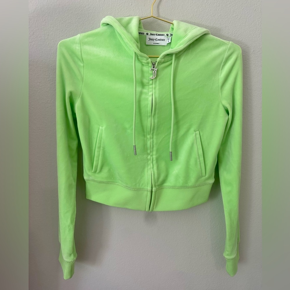 Juicy Couture Lime Green Velour Track Jacket (XS)